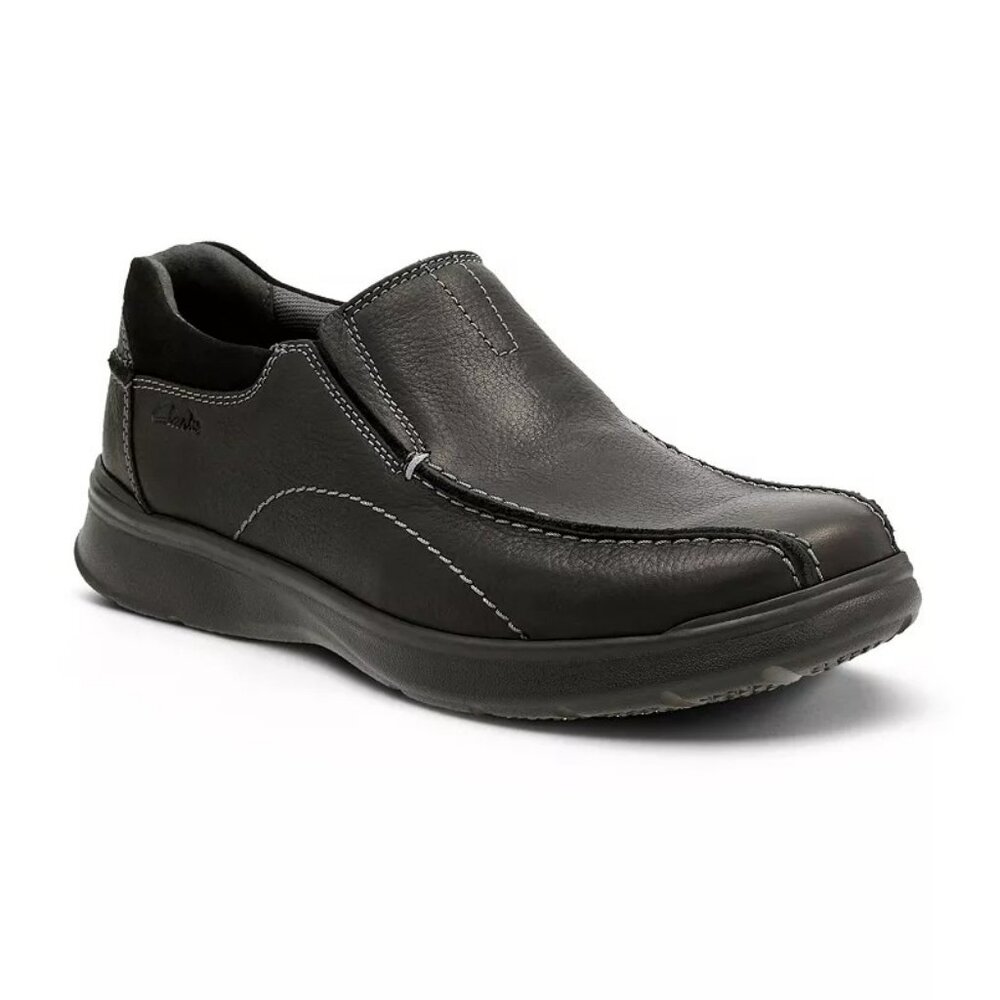 Clarks® Cotrell Step Men's Loafers Black Leather Slip-On (11M) EUC